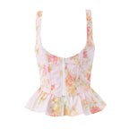 Begonia Print Keel Slim Fit Vest Top