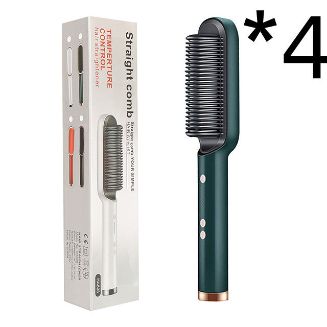 Electric Hair Brush Straightener & Curler | Dual-Purpose Negative Ion Hot Comb