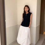 Sleeveless Knitted Outerwear Fashionable Ribbed Vest For Women
