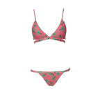 Palm printing bikinis split set Bikini swimsuit trade new wish