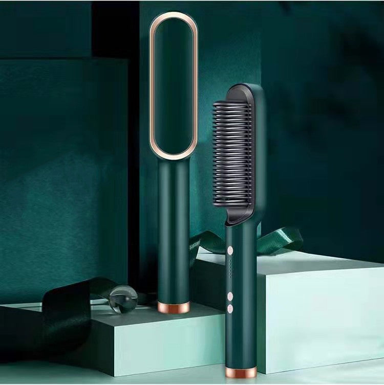 Electric Hair Brush Straightener & Curler | Dual-Purpose Negative Ion Hot Comb