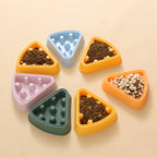 Pet Slow Feeder: Cartoon Pizza Single Bowl for Healthy Eating & Digestion