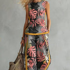 Printed Retro Casual Top Set