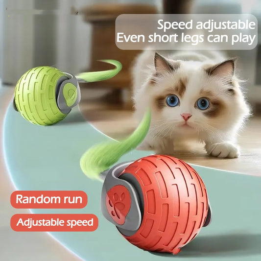 Self-Rolling Smart Cat Toy | Auto Electric Ball Teaser for Interactive Play & Fun