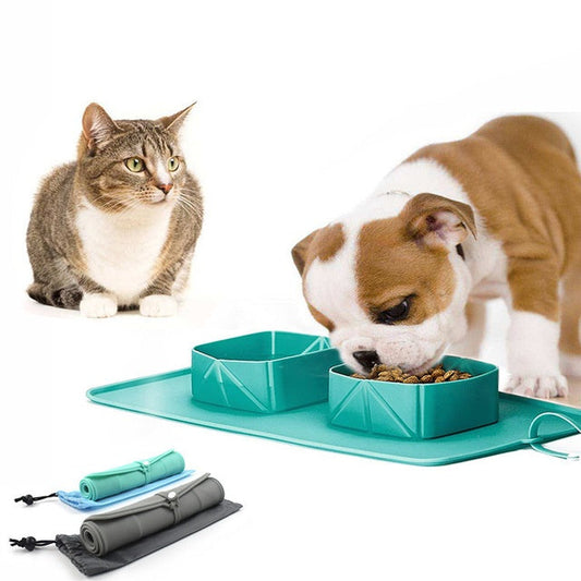 Portable Silicone Folding Pet Bowl | Collapsible Travel Feeder for Dogs & Cats