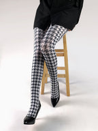 Women's Japanese Color Rose Printed Pantyhose