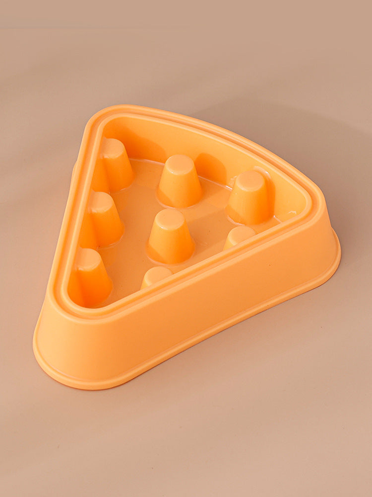 Pet Slow Feeder: Cartoon Pizza Single Bowl for Healthy Eating & Digestion