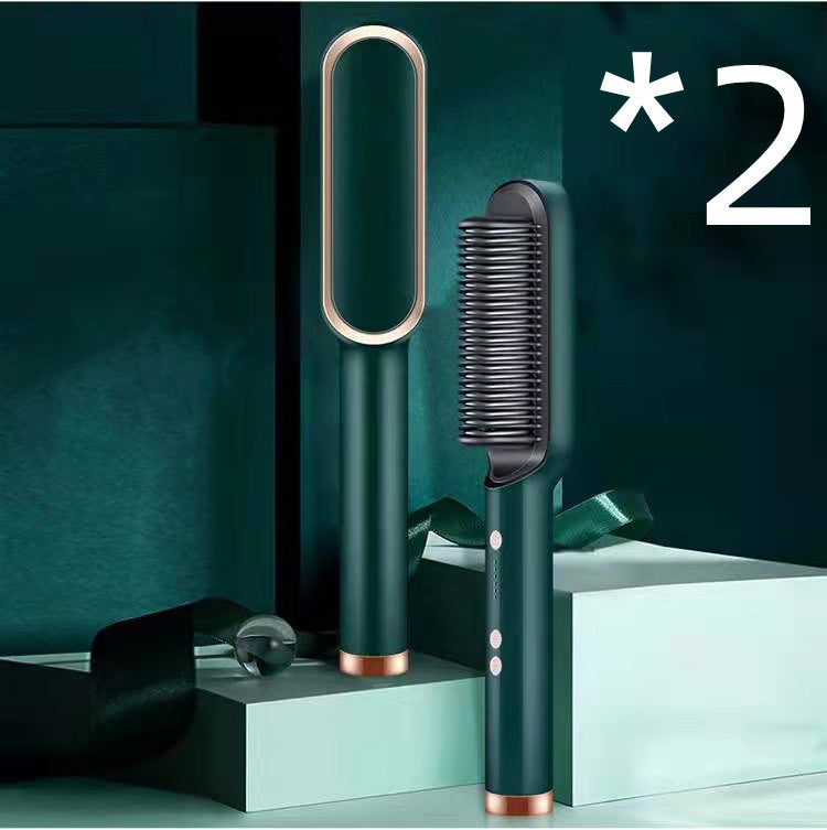 Electric Hair Brush Straightener & Curler | Dual-Purpose Negative Ion Hot Comb