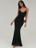Womens Slim-fit Mermaid Long Dress With Thin Straps