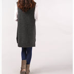 Loose Slimming Versatile Plus-Size V-Neck Knitted Sweater Vest For Women