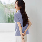 Sweet Youth-boosting Chic Polo Shirt With A Turn-down Collar