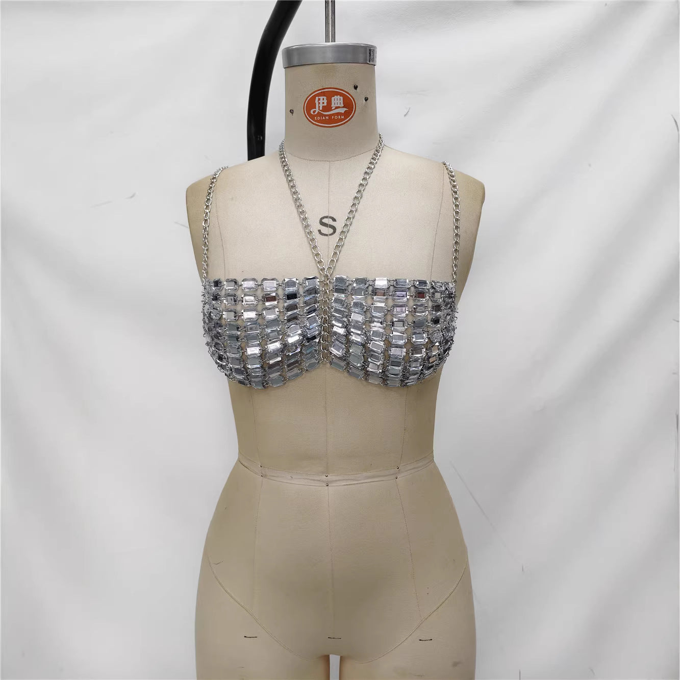 Punk Geometric Handmade Gemstone Suspender Top