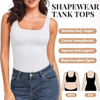 Women's Tummy Control Shapewear Tank Tops Seamless Square Neck Compression Tops Slimming Body Shaper Camisole