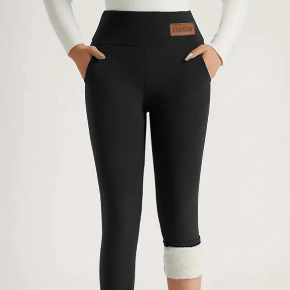 Women's High Waist Warm Fleece Lined Leggings