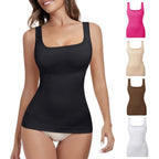 Women's Tummy Control Shapewear Tank Tops Seamless Square Neck Compression Tops Slimming Body Shaper Camisole