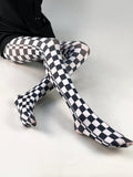 Women's Japanese Color Rose Printed Pantyhose