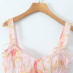Begonia Print Keel Slim Fit Vest Top