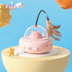 Smart Electric UFO Cat Teaser Toy | Automatic Rotating Feather Stick with Bell