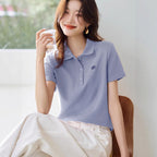 Sweet Youth-boosting Chic Polo Shirt With A Turn-down Collar