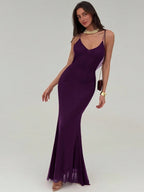 Womens Slim-fit Mermaid Long Dress With Thin Straps