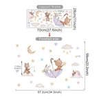 Cartoon Hot Air Balloon Wall Stickers | Animals, Bear & Rabbits Decals for Nursery