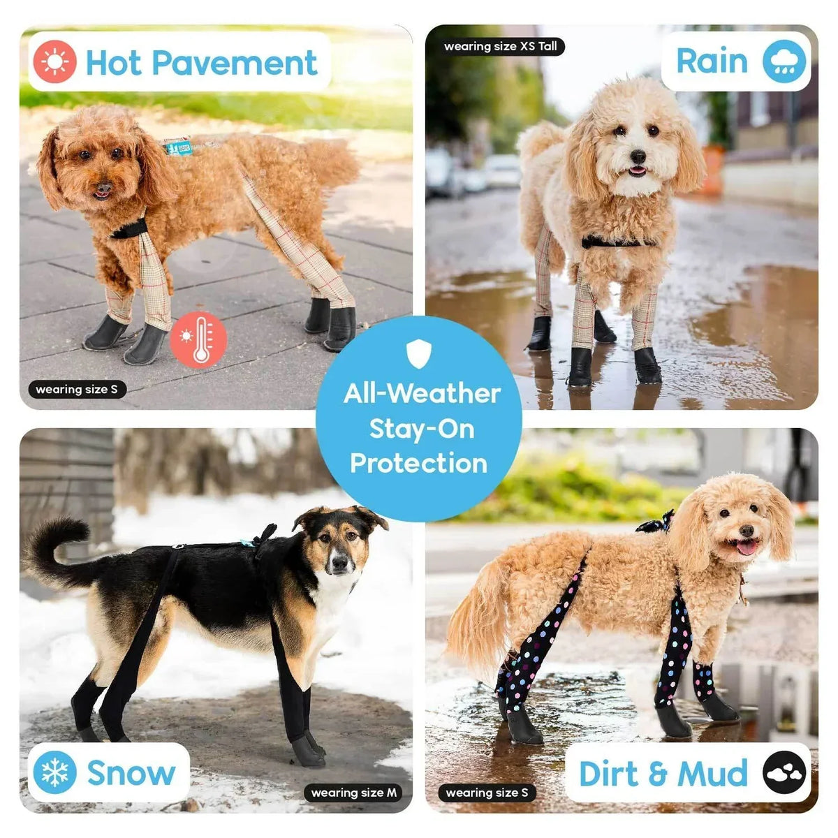 Premium Dog Leggings for Boots | Deluxe Anti-Slip Protective Winter Leg Covers