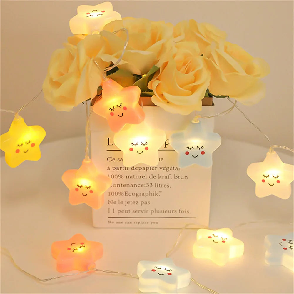 20LEDs Cloud/Star Light String,10Ft USB Waterproof Night Lights Atmosphere Lighting for Camping Birthday Party Summer Home Decor