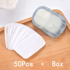 50pcs/1box Portable Bathroom Soap Slices Bath Hand Washing Slice Sheets Outdoor Travel Scented Foaming Soap Paper Soap Tablets