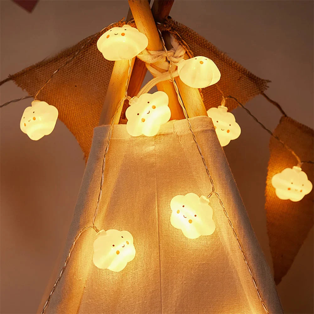 20LEDs Cloud/Star Light String,10Ft USB Waterproof Night Lights Atmosphere Lighting for Camping Birthday Party Summer Home Decor