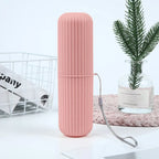Travel Toothbrush Box Vertical Stripe Portable Mouthwash Cup Brushing Cup Washing Cup Toothware Box Toothpaste Storage Cartridge