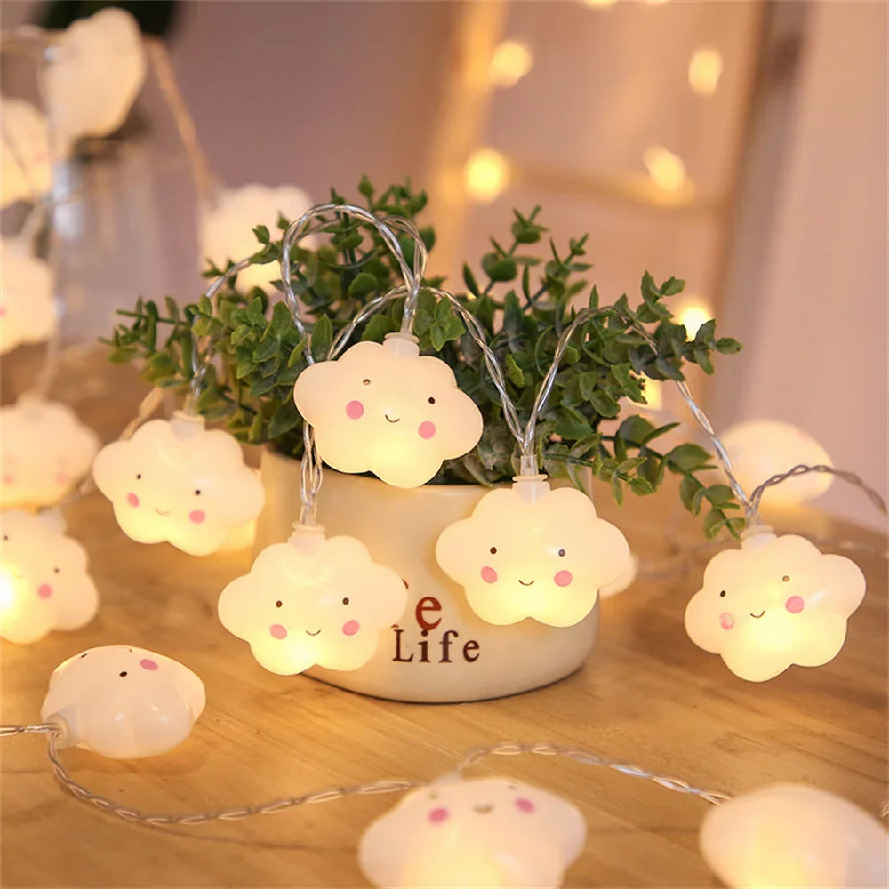 20LEDs Cloud/Star Light String,10Ft USB Waterproof Night Lights Atmosphere Lighting for Camping Birthday Party Summer Home Decor