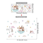 Cartoon Hot Air Balloon Wall Stickers | Animals, Bear & Rabbits Decals for Nursery