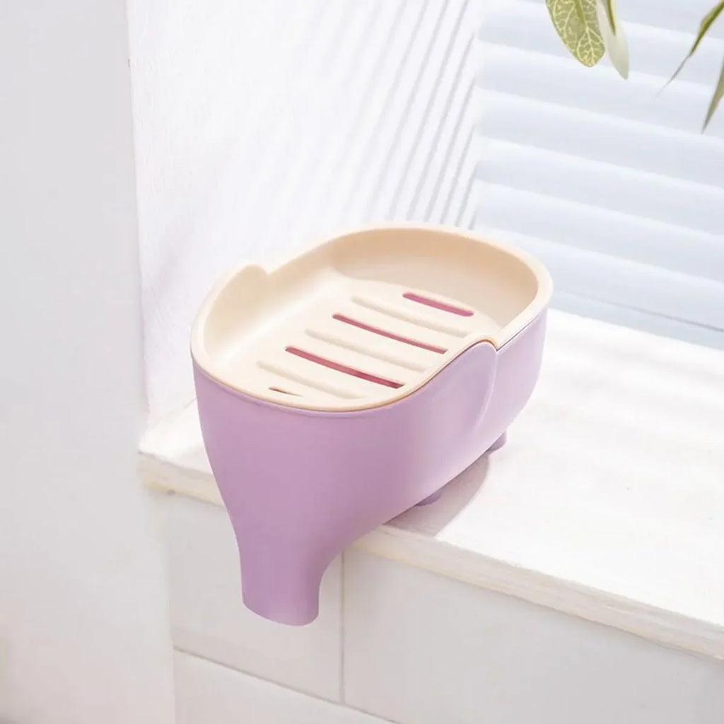 Creative Double-Layer Elephant Soap Holder & Drainer