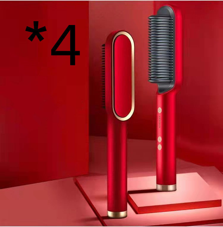 Electric Hair Brush Straightener & Curler | Dual-Purpose Negative Ion Hot Comb