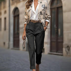Women's High Waist Ankle-Tied Fashion Trousers