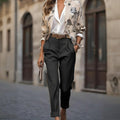 Women's High Waist Ankle-Tied Fashion Trousers
