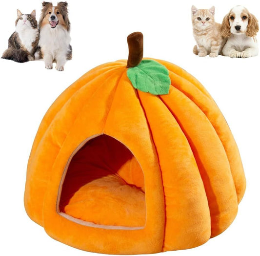Halloween Themed Cat Supplies: Cute Pumpkin Shape Cat Tent Bed