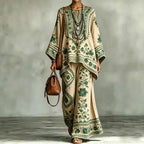 Women's Fashionable Loose-Fit Printed Long-Sleeve Set