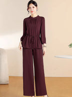 Spring Summer Top And Cropped Pants Age-reducing Two-piece Set