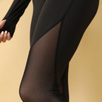 Stitching Detail Ankle-Length Yoga Trousers