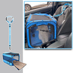 Soft Folding Pet Carrier Cage | Travel Bag with Locking Safety Zippers