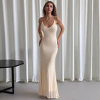 Womens Slim-fit Mermaid Long Dress With Thin Straps
