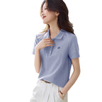 Sweet Youth-boosting Chic Polo Shirt With A Turn-down Collar