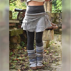 Retro Style Color Block Skort with Attached Leggings