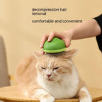Cute Avocado Cat Brush | Self-Cleaning Stainless Steel Pet Hair Removal Tool