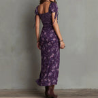 Women's Bohemian Retro High-Slit Printed Dress