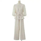 Spring Summer Top And Cropped Pants Age-reducing Two-piece Set