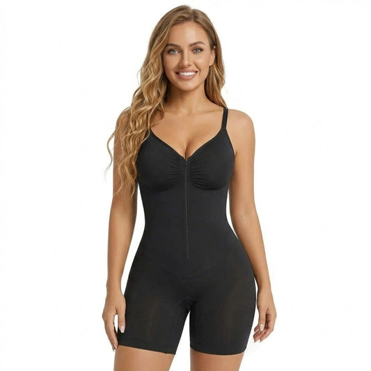Shapewear For Women Tummy Control Bodysuits Zip-Up Comfort Ultra Stretch Fabric Customizable Fit Breathable Mesh Design Comfortable Fit