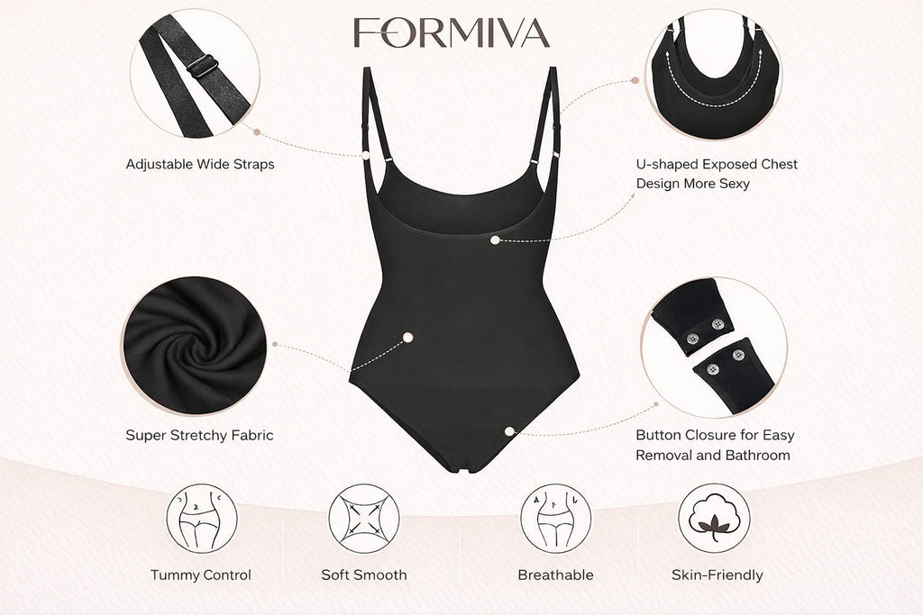 Open Bust Shapewear Tummy Control Bodysuits For Women Seamless Compression High Waisted Body Shaper