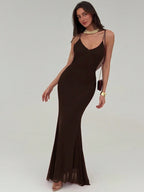 Womens Slim-fit Mermaid Long Dress With Thin Straps